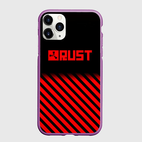 Чехол iPhone 11 Pro матовый RUST geometry / 3D-Фиолетовый – фото 1