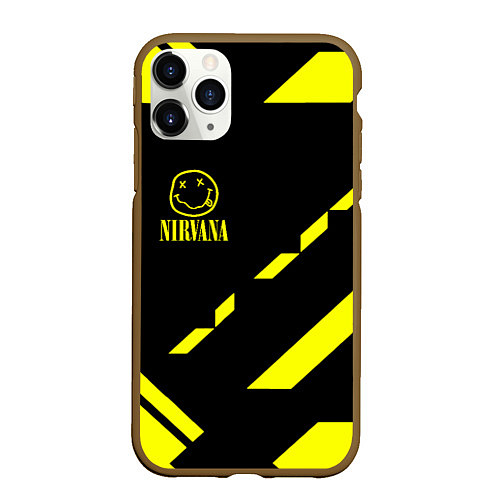 Чехол iPhone 11 Pro матовый Nirvana geometry yellow / 3D-Коричневый – фото 1