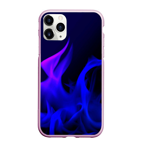 Чехол iPhone 11 Pro матовый Неоновый огонь текстура / 3D-Розовый – фото 1