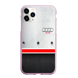 Чехол iPhone 11 Pro матовый Audi metal sport, цвет: 3D-розовый