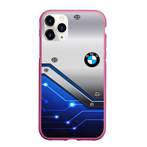 Чехол iPhone 11 Pro матовый BMW geometry nano / 3D-Малиновый – фото 1