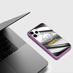 Чехол iPhone 11 Pro матовый Opel стальная геометрия, цвет: 3D-фиолетовый — фото 2