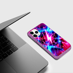 Чехол iPhone 11 Pro матовый Lightning - neon fantasy, цвет: 3D-фиолетовый — фото 2