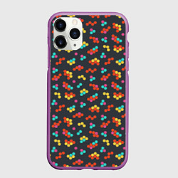 Чехол iPhone 11 Pro матовый Цветные детали мозаики, цвет: 3D-фиолетовый