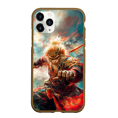 Чехол iPhone 11 Pro матовый Wukong король обезьян / 3D-Коричневый – фото 1