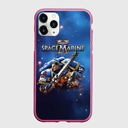 Чехол iPhone 11 Pro матовый Captain Titus Warhammer 40000 space marine 2, цвет: 3D-малиновый