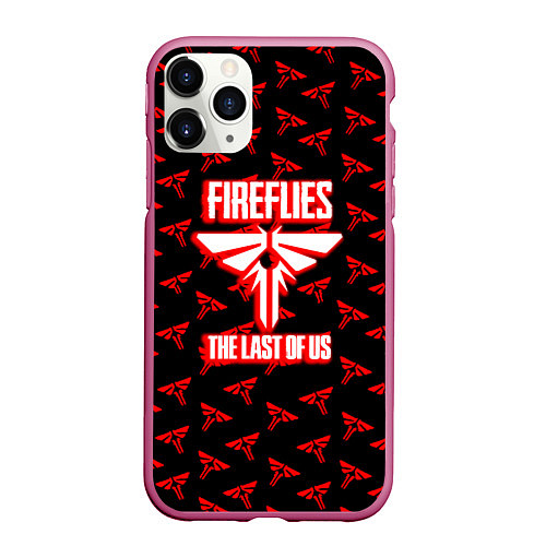 Чехол iPhone 11 Pro матовый The Last of Us pattern game / 3D-Малиновый – фото 1