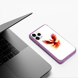 Чехол iPhone 11 Pro матовый Восставший из пепла Феникс, цвет: 3D-фиолетовый — фото 2