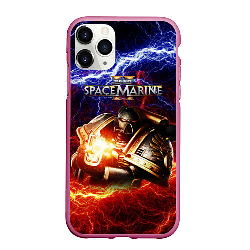 Чехол iPhone 11 Pro матовый Warhammer 40000 space marine 2 / 3D-Малиновый – фото 1