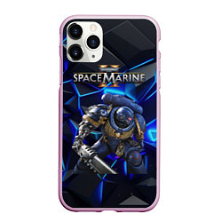 Чехол iPhone 11 Pro матовый Warhammer 40000 space marine 2 ультрамарин, цвет: 3D-розовый