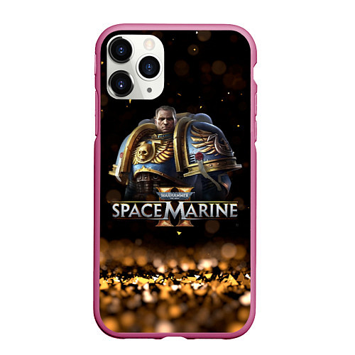 Чехол iPhone 11 Pro матовый Captain Titus Warhammer 40000 space marine 2 / 3D-Малиновый – фото 1