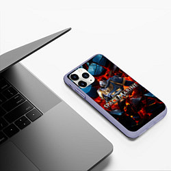 Чехол iPhone 11 Pro матовый Warhammer 40000 space marine 2 ультрамарин в броне, цвет: 3D-светло-сиреневый — фото 2