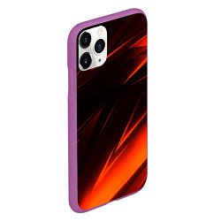 Чехол iPhone 11 Pro матовый Geometry orange stripes, цвет: 3D-фиолетовый — фото 2