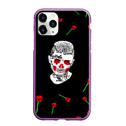 Чехол iPhone 11 Pro матовый Lil peep rap band rose