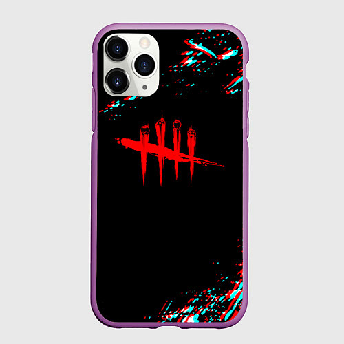 Чехол iPhone 11 Pro матовый Dead by daylight глитч / 3D-Фиолетовый – фото 1