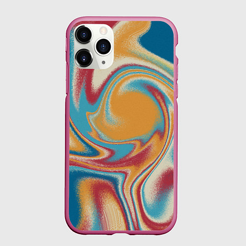 Чехол iPhone 11 Pro матовый Абстракция цветные вихри / 3D-Малиновый – фото 1