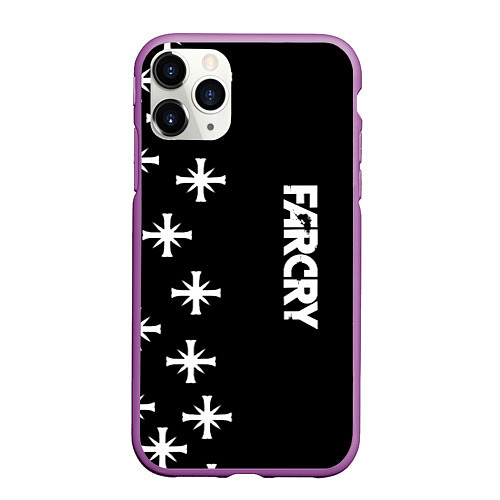 Чехол iPhone 11 Pro матовый Farcry текстура знаки / 3D-Фиолетовый – фото 1