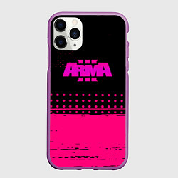 Чехол iPhone 11 Pro матовый ARMA розовая геометрия