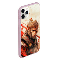 Чехол iPhone 11 Pro матовый Wukong на фоне с брызгами, цвет: 3D-розовый — фото 2