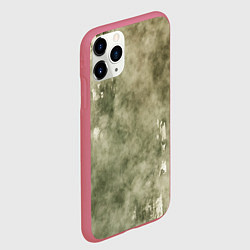 Чехол iPhone 11 Pro матовый Текстура гранж хаки, цвет: 3D-малиновый — фото 2