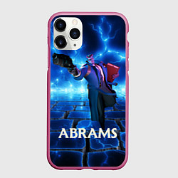 Чехол iPhone 11 Pro матовый Deadlock Abrams синие молнии, цвет: 3D-малиновый