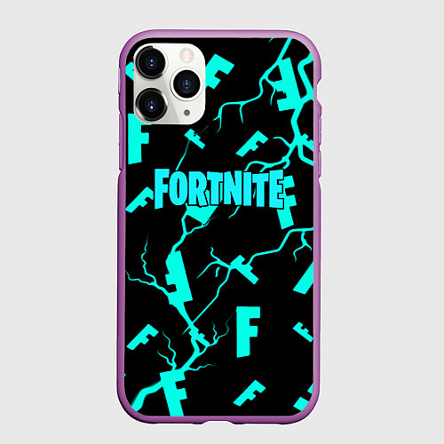 Чехол iPhone 11 Pro матовый Fortnite epic games / 3D-Фиолетовый – фото 1