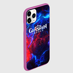 Чехол iPhone 11 Pro матовый Genshin Impact space, цвет: 3D-фиолетовый — фото 2