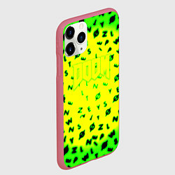 Чехол iPhone 11 Pro матовый Doom кислотное лого символы, цвет: 3D-малиновый — фото 2