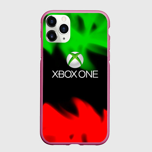 Чехол iPhone 11 Pro матовый Xbox огонь / 3D-Малиновый – фото 1