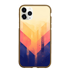 Чехол iPhone 11 Pro матовый Abstract art - geometric shapes, цвет: 3D-коричневый