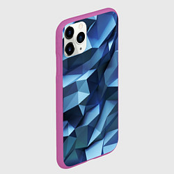 Чехол iPhone 11 Pro матовый Искаженная синяя геометрия, цвет: 3D-фиолетовый — фото 2