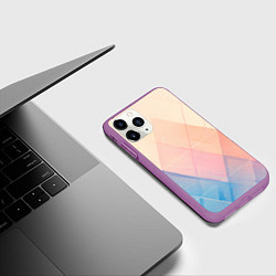 Чехол iPhone 11 Pro матовый Abstract art - triangle, цвет: 3D-фиолетовый — фото 2