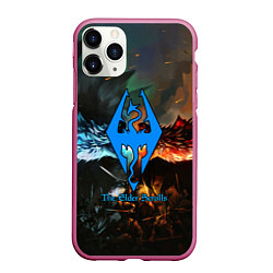 Чехол iPhone 11 Pro матовый Skyrim драконы