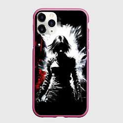 Чехол iPhone 11 Pro матовый Воин девушка, цвет: 3D-малиновый