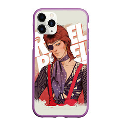 Чехол iPhone 11 Pro матовый David Bowie Rebel, цвет: 3D-фиолетовый