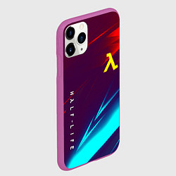 Чехол iPhone 11 Pro матовый Half life stripes neon, цвет: 3D-фиолетовый — фото 2