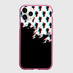 Чехол iPhone 11 Pro матовый Billie Eilish pattern glitch