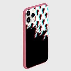 Чехол iPhone 11 Pro матовый Billie Eilish pattern glitch, цвет: 3D-малиновый — фото 2