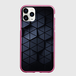 Чехол iPhone 11 Pro матовый Треугольники образующие соты, цвет: 3D-малиновый