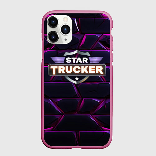 Чехол iPhone 11 Pro матовый Star Trucker логотип / 3D-Малиновый – фото 1