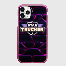 Чехол iPhone 11 Pro матовый Star Trucker логотип, цвет: 3D-малиновый