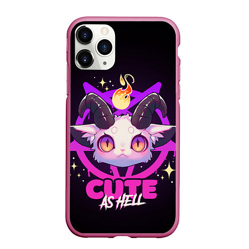 Чехол iPhone 11 Pro матовый Cute as hell / 3D-Малиновый – фото 1