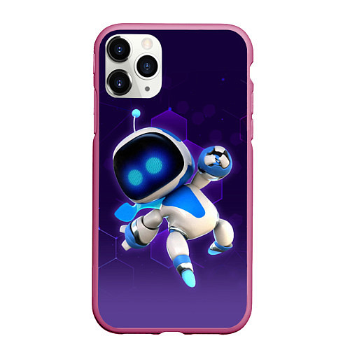 Чехол iPhone 11 Pro матовый Mascot - Astro Bot / 3D-Малиновый – фото 1