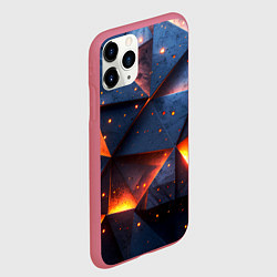 Чехол iPhone 11 Pro матовый Геометрический рендер с эффектом свечения, цвет: 3D-малиновый — фото 2