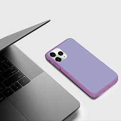 Чехол iPhone 11 Pro матовый Эмоция хандры - бледно-фиолетовый, цвет: 3D-фиолетовый — фото 2
