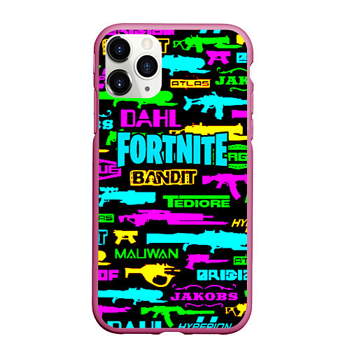 Чехол iPhone 11 Pro матовый Fortnite games / 3D-Малиновый – фото 1