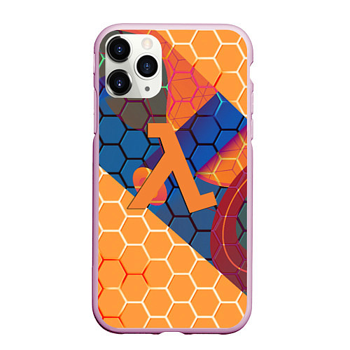 Чехол iPhone 11 Pro матовый Half life hexagon steel / 3D-Розовый – фото 1