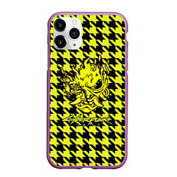 Чехол iPhone 11 Pro матовый Cyberpunk 2077 pattern, цвет: 3D-фиолетовый