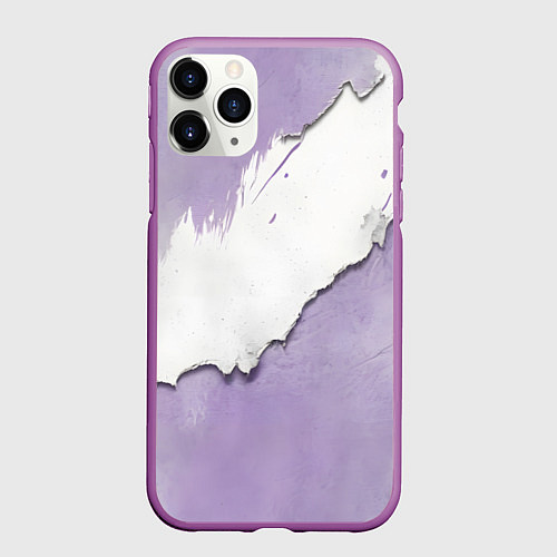 Чехол iPhone 11 Pro матовый Штукатурка и лавандовая краска / 3D-Фиолетовый – фото 1