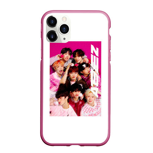 Чехол iPhone 11 Pro матовый Ateez группа / 3D-Малиновый – фото 1